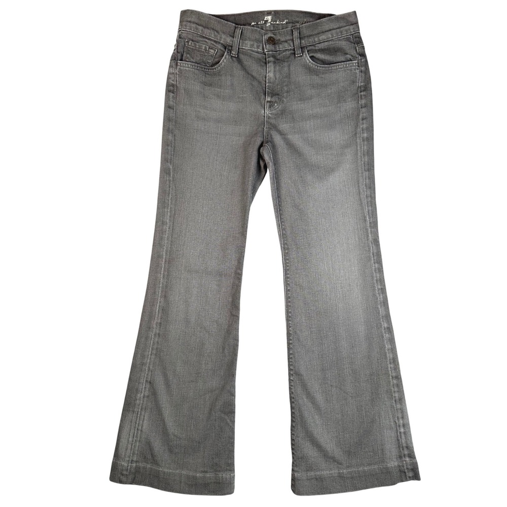 7 For All Mankind Ginger Flare Jeans Women's 29x29 Gray Stretch Denim Y2K Retro